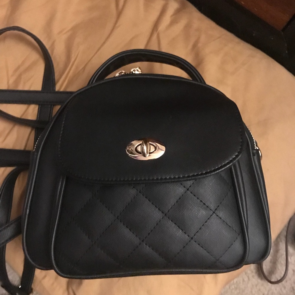 Black mini backpack/crossbody bag